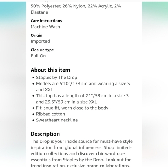 NWT The Drop Women's Preston Ribbed Sweetheart Sweater 3X - Picture 2 of 7